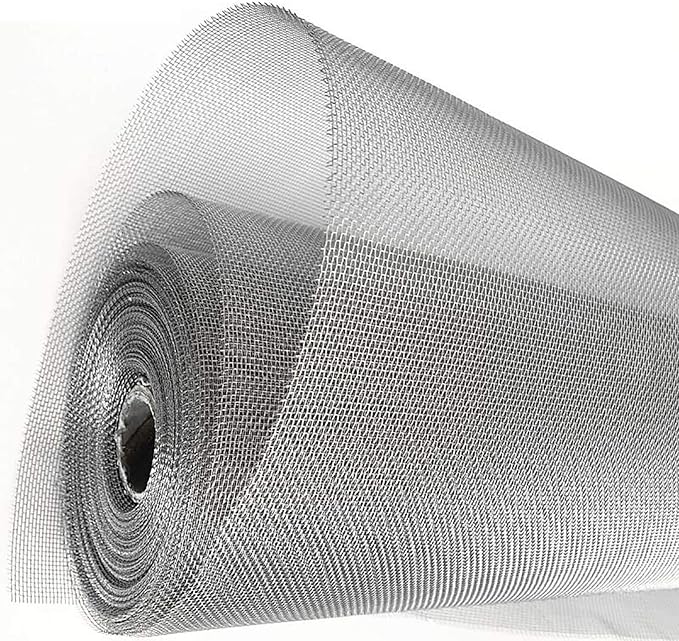 KISKIS 304 Stainless Steel Woven Wire Mesh, Wire Mesh Window Screen Mesh, Prevent Mouse Mice Snakes Hornets Rodents Entering,Easy to Cut and Install,120X300CM47X118INCH