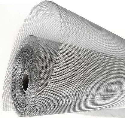 KISKIS 304 Stainless Steel Woven Wire Mesh, Wire Mesh Window Screen Mesh, Prevent Mouse Mice Snakes Hornets Rodents Entering,Easy to Cut and Install,60X300CM24X118INCH