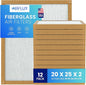Fiberglass Air Filter -20x25x2Air Filter 12 Pack - Non Pleated 20"x25"x2", AC Filters for Home, Fiberglass, HVAC filters, Heater, Furnace Catcher for Dust - 1 YEAR SUPPLY