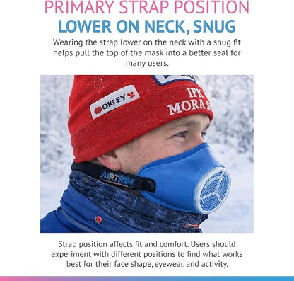 Cold-Weather Breathing Mask for Athletes & Cold-Air-Sensitive Users — Warms & Humidifies Inhaled Air — Includes 1 Asthma/Sport + 1 Racing #1 Filter