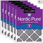 Nordic Pure 14x30x1 (Actual Size: 13 15/16 x 29 15/16 x 3/4) Furnace Air Filters MERV 8 Pleated Plus Carbon 6 Pack
