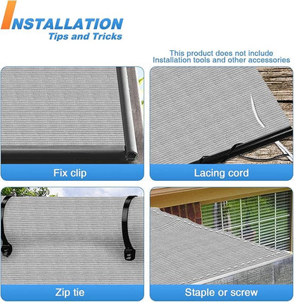 TANG Sun Shade Fabric Roll 8'x2' Shade Cloth for Garden Light Grey HDPE Mesh Shading Pergola Cover Replacement Canopy, 95% Blockage Sunshades for Outdoor Patio Backyard Plant