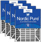 Nordic Pure 20x25x5 (Actual Size: 19 3/4 x 24 1/4 x 4 7/8) Air Bear Replacement 259112-102 MERV 12 Air Filters 4 Pack