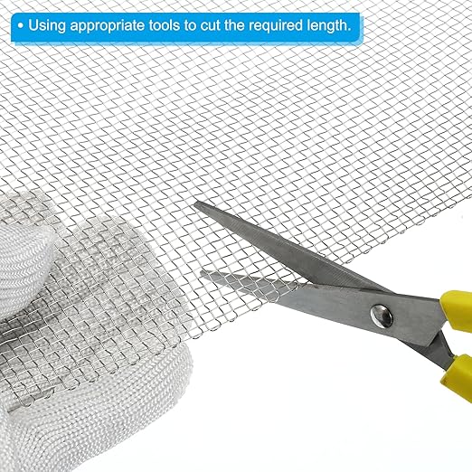 PATIKIL 40" L x 10" W Woven Wire Mesh, 6 Mesh 316L Stainless Steel Air Vent Filter Screen for Window Security Vent Cover Filtration Animals Fence