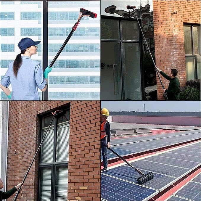 Spray Bar Kit Window Cleaning Brush, Outdoor Window Glass Solar Panel Cleaning,Extendable Cleaner For Greenhouse Roofs, Cleaning Photovoltaic And Solar Panels/35Cmbrushhead/12M/3,35cmbrushhead,9M/30F