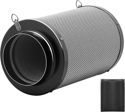 iPower 6" Air Carbon Filter for Inline Duct Fan, Intake and Exhaust Fans, with Premium Australia Virgin Charcoal, Black