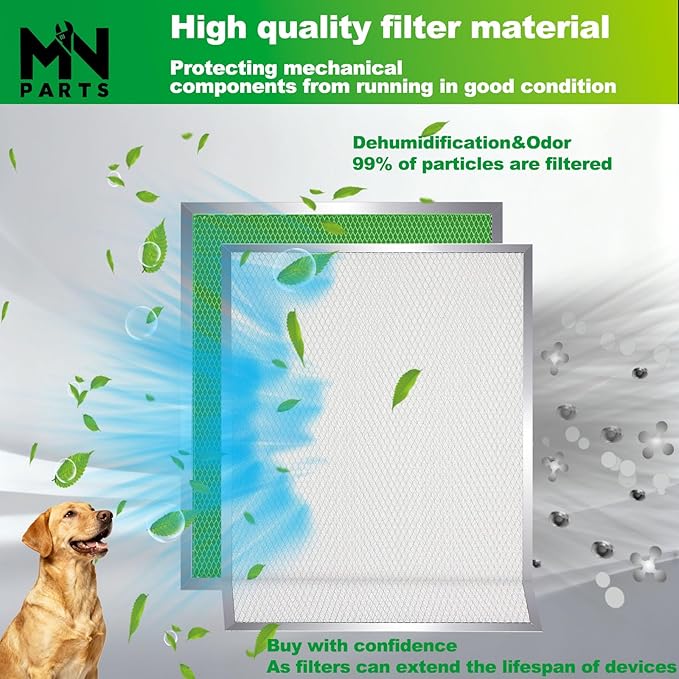SV66133 HRV Air Exchanger Filter Kit 10-3/4" x 8-3/4" 2 Packs MERV-8 Washable Compatible with Broan Nutone AI series Replacement VM. AVS Air Exchangers Fites and V.EE ERV 130 Air exchanger