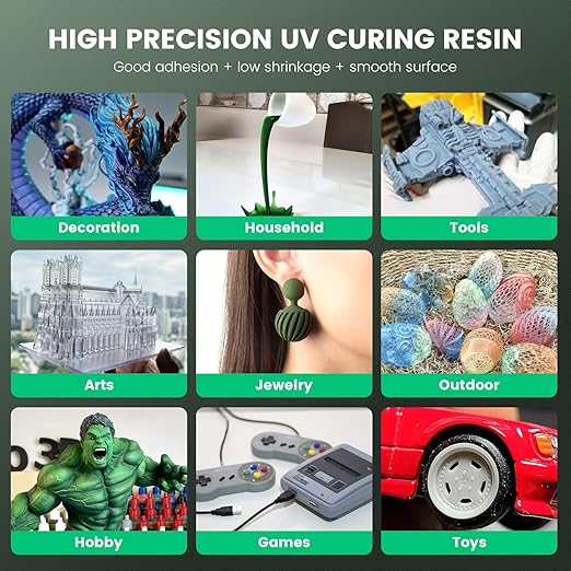 SUNLU 3D Printer Resin 3kg, Fast Curing Standard 3D Resin for LCD DLP SLA Resin 3D Printers, 395 to 405nm UV Curing 3D Printing Liquid Photopolymer Resin, Low Shrinkage, High Precision, 3000g, Beige