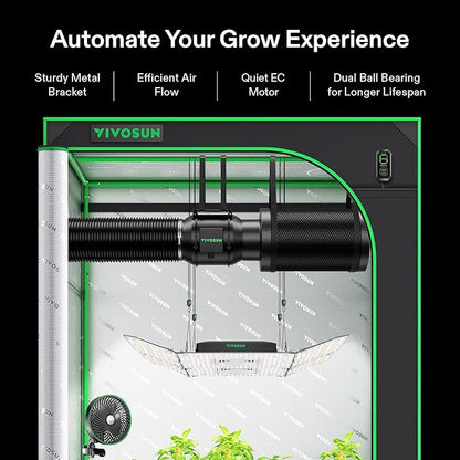 VIVOSUN Smart Air Filtration G6 Kit 6", AeroZesh G6 Inline Duct Fan with E12 Speed Controller, Carbon Filter & 8' Ducting, Cooling & Ventilation System for Grow Tents, Indoor Gardening, Hydroponics