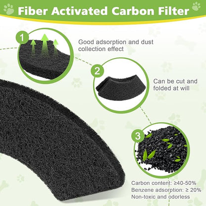 8 Pack Thickened 0.45” Carbon Filters Compatible with Litter Robot 4, Cat Litter Box Filters Replacement to Control Damp from Pets and Absorb Odors for a Fresh Home Life