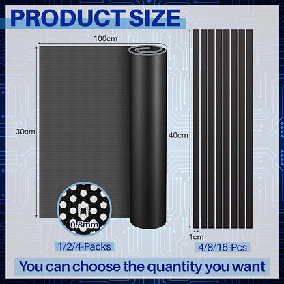 Woanger 1 Pcs 1000 x 300 mm DIY PC Case Dust Filter PC Fan Mesh Filter Floor Vent Cover PVC Dustproof Cover with Magnetic Strip for Computer Chassis Speaker and More, 0.03 Inch Hole, Black