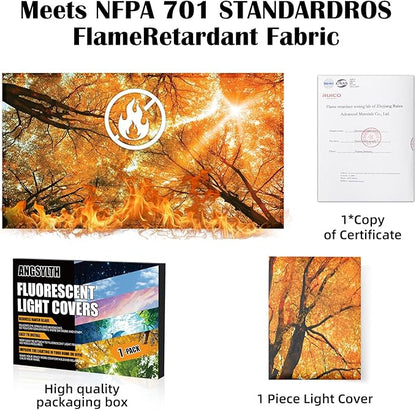Fluorescent Light Covers - Classroom Covers for Ceiling Lights, 1 PCS 4 x 2 Feet Magnetic Light Filters, Classroom, Office Decor (Autumn & Sunset)