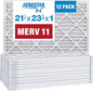 Aerostar 21.5x23.3125x1 MERV 11-12 Count - Pleated Furnace & Air Conditioner Filters - Removes Dust, Cold & Flu Germs, Lint, Mold, Pet Dander, Allergy-Causing Pollen, Smog & Smoke
