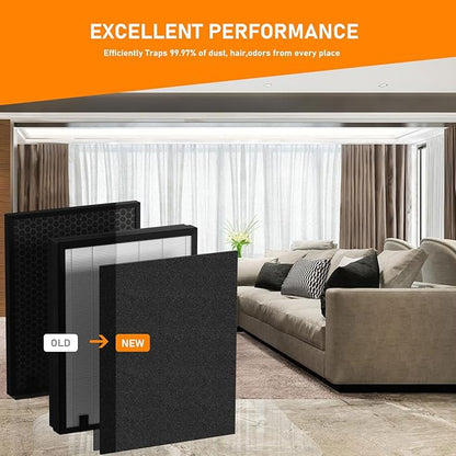 S630/630/718 HEPA Filter Replacement Compatible with Okaysou (OKSOU) Apollo 718 / Apollo 630 Air Cleaner Purifier, 3 Stage H13 Ture HEPA Filter, 2-Pack