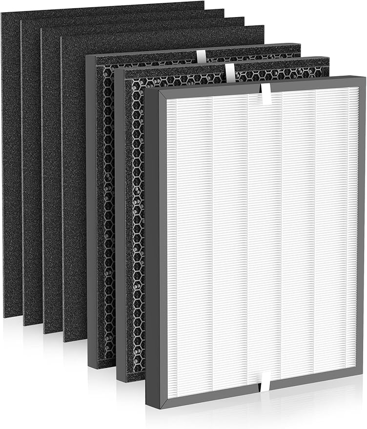 3000 Replacement Filter Compatible with Air Doctor 3000 Air Purifier, 1 Premium Filter + 2 Activated Carbon Filters + 4 Pre-Filters,Compare to ADF3001 ADF3002 ADF3003