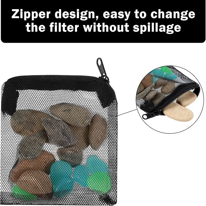 10 Pcs Aquarium Media Bags, 3.9" X 4" Filter Media Bag Small Media Bags for Aquarium Aquarium Filter Bags with Zipper Reusable Filter Bags for Fish Tank Activated Carbon