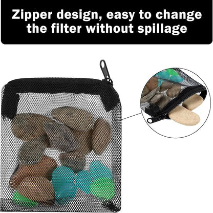 10 Pcs Aquarium Media Bags, 3.9" X 4" Filter Media Bag Small Media Bags for Aquarium Aquarium Filter Bags with Zipper Reusable Filter Bags for Fish Tank Activated Carbon