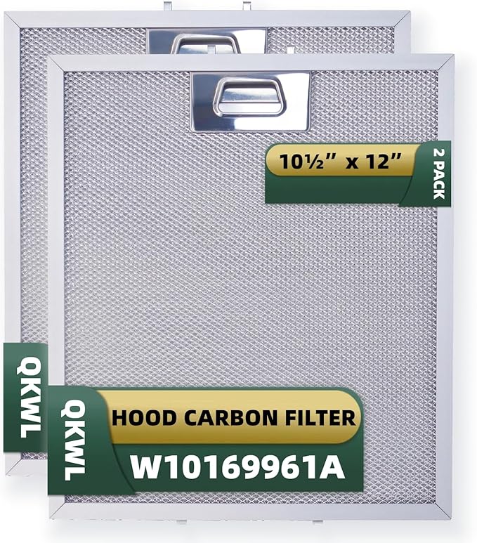 5Layer Aluminium W10169961 Upgraded Range Hood Filter for Samsung Kitchen Aid GE Ikea Thermador etc vent hood Fit for W10833076 W10875058 W10870878 W11245983 10.5x12x0.35in 2 Pack