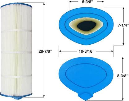 Pureline 147 Sq Ft Pool Replacement Cartridge Filter, Compatible with Jacuzzi Triclops, TC450 (Old Style Triangular), 42-3640-15-R