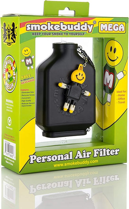Smoke Buddy Mega Personal Air Purifier Cleaner Filter Removes Odor - Black
