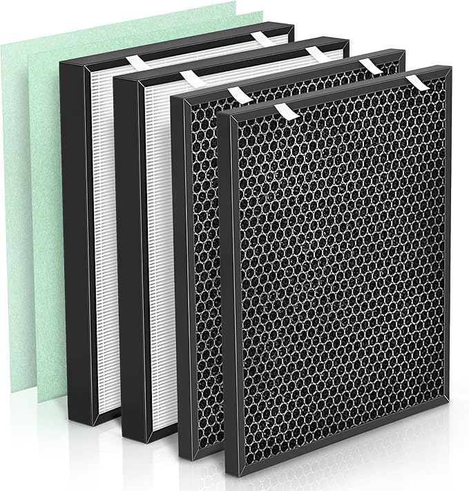Air400 Filter Compatible with Bissell Air400 Air Pu-rifier Filter Replacement 2479 Series, Compared to Part# 2521, 2520, 3365, 2 H13 True HEPA (2521) +2 Carbon Filters (2520) +2 Pre-Filters