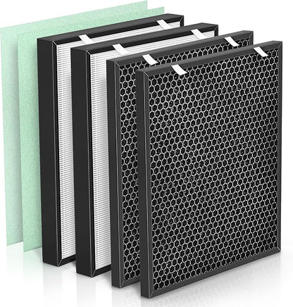 Air400 Filter Compatible with Bissell Air400 Air Pu-rifier Filter Replacement 2479 Series, Compared to Part# 2521, 2520, 3365, 2 H13 True HEPA (2521) +2 Carbon Filters (2520) +2 Pre-Filters