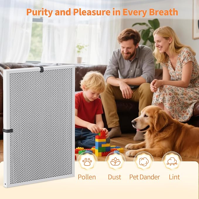2-Pack 24x30x1 MERV 8 Reusable & Washable Electrostatic Air Filters - Long-Lasting Filter for HVAC, Furnace & Air Conditioner Units, Actual Size: 23-5/8” x 29-5/8” x 7/8”