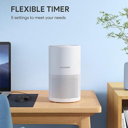 FULMINARE Air Purifiers for Bedroom H13 True HEPA Air Filter Quiet Air Cleaner With Night Light Portable Small Air Purifier for Home, Office, Living Room (White 2 Pack)