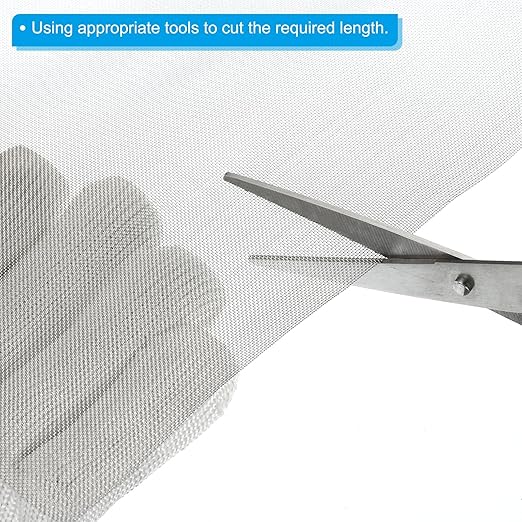 PATIKIL 40"L x 16"W Woven Wire Mesh, 40 Mesh 304 Stainless Steel Air Vent Filter Screen with Gloves for Window Security Vent Cover Filtration Animals Fence