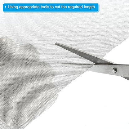 PATIKIL 40"L x 16"W Woven Wire Mesh, 40 Mesh 304 Stainless Steel Air Vent Filter Screen with Gloves for Window Security Vent Cover Filtration Animals Fence