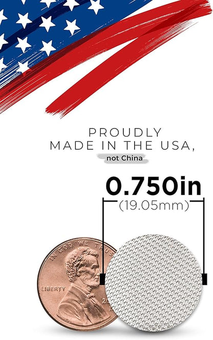 Made in The USA - 50 3/4 Inch (.75") Stainless Steel Mesh Pipe Screen Filters