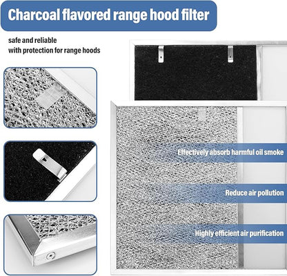 BP57 Range Hood Filter with Light Lens for Broan-NuTone Kitchen Exhaust Grease Filter,Stove Hood Vent Air Filter,11-1/2 X 11-3/4 X 3/8 Reinforced Aluminum Frame fit 43000 R610045, Series 1-Pack