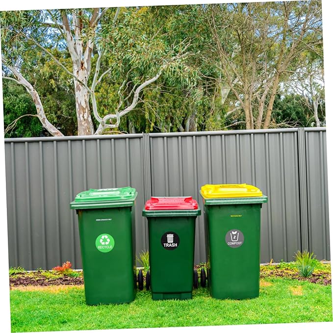 9pcs Trash Can Classification Stickers Recycling Labels for Easy Waste Sorting Removable Self-Adhesive Stickers and Trash Bin