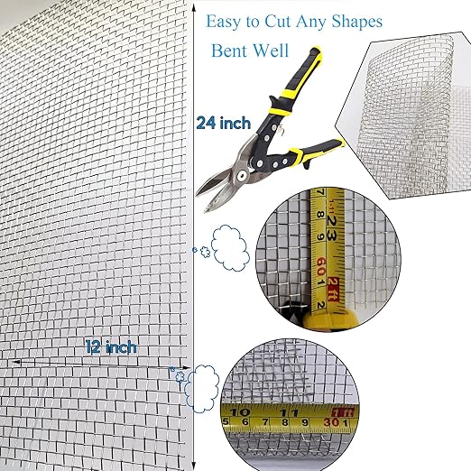 2PACK 304 Pretty Sturdy 12” X 24”(310mm X 610mm), 5 Mesh Wire Mesh Screen, Stainless Screen, Mesh Screen Never Rust, Hard and Heat Resisting Wire Mesh Used for Many Projects by Valchoose