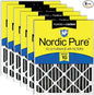 Nordic Pure 16x20x4 (Actual Size: 15 1/2 x 19 1/2 x 3 5/8) Furnace Air Filters MERV 10 Pleated + Carbon 6 Pack
