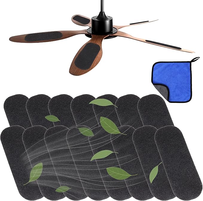 15 Pack Ceiling Fan Filters,Unscented Activated Coconut Shell Carbon Ceiling Fan Air Filters, Easy-Stick Universal Fit Filters,Bringing Fresher and Cleaner Air