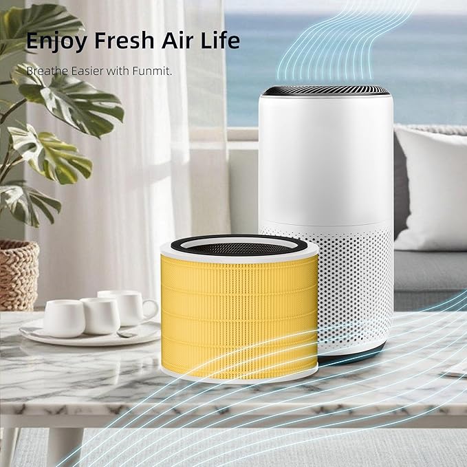 Funmit Core 200S Pet Care Replacement Filter for LEVOIT Core 200S Smart WiFi Air Purifier, 3-in-1 H13 True HEPA Filter Replacement and High-Efficiency Activated Carbon, Part # Core 200S-RF, 3 Pack