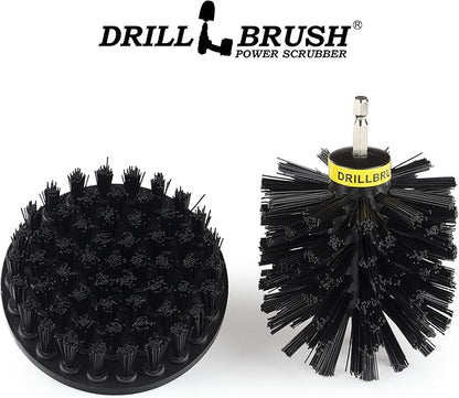 BBQ Grill and Smoker Cleaning Supplies - Nylon Grill Brush for Drill Set with Extension - Household Cleaning Electric Spin Scrubber - Industrial Cleaning Tools - Alternative to Wire Brush for Drill