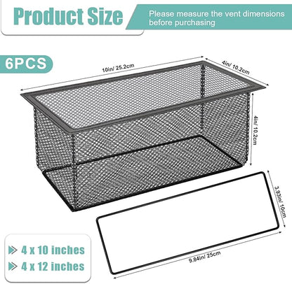 6PCS Floor Register Cover Trap 4"x10", Mesh Floor Vent Screen Net with Frame, Air Vent Filter Mesh Catcher for Hair Debris (4 x 10 Inch)
