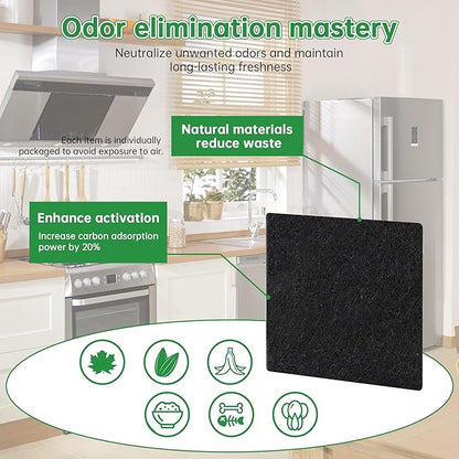 16-Pack Trash Can Odor Absorbing Filter Refills Compatible with EKO Trash Can, Activated Charcoal Deodorizer Stick-On Filters - Garbage Can Odor Eliminator and Absorber for Indoor and Outdoor Bins