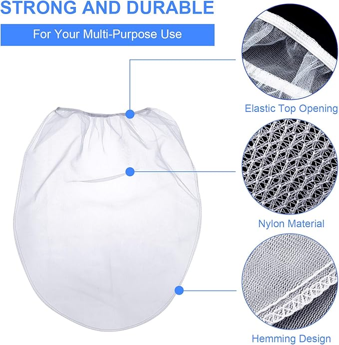 Boao 30 Pieces 1 Gallon Paint Strainer Bags Elastic Opening Strainer Bags White Fine Mesh Filters Bag for Bucket Paint Gardening