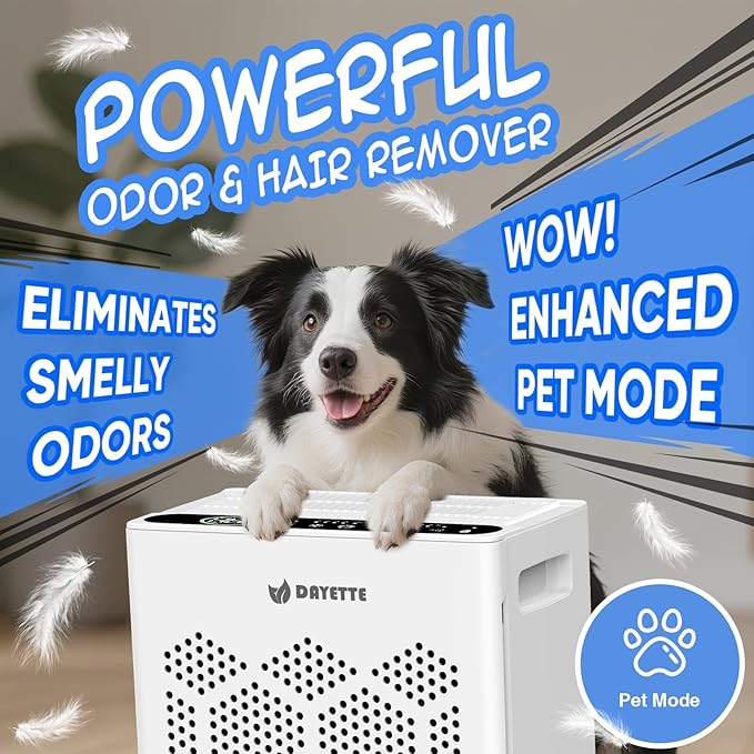 DAYETTE Air Purifiers for Home Large Room Up to 2400 Ft² with Fragrance, Smart WiFi Alexa Control,Auto Mode, HEPA Air Purifier with Washable Prefilter for Bedroom, Dorm Room, Pets, Office