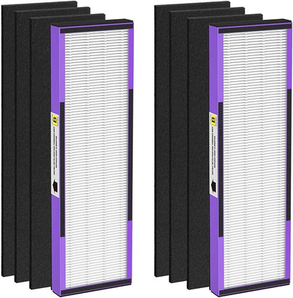 FLT4850PT H13 True HEPA Replacement filter B, compatible with Guardian AC4850PT AC4825 AC4900 CDAP4500AC4300, Pack of 2 HEPA Filter and 6 Carbon Pre-Filters