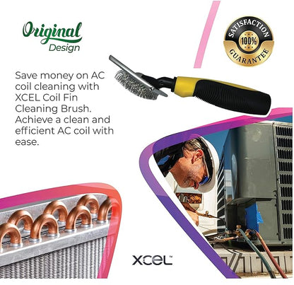 Coil Cleaning Fin Brush for AC Evaporator and Condenser Coils – HVAC Coil Cleaner | Stainless Steel Pins - Improve Efficiency, Prevent Ice Build-Up, Easy AC Maintenance