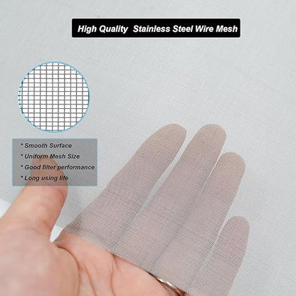 304 Stainless Steel Mesh 100Mesh, 15.7"x47.2"(40x120cm) Metal Mesh Screen, Woven Fine Wire Mesh Easy to Cut for Filter Mesh, Filtration Cloth and DIY Project