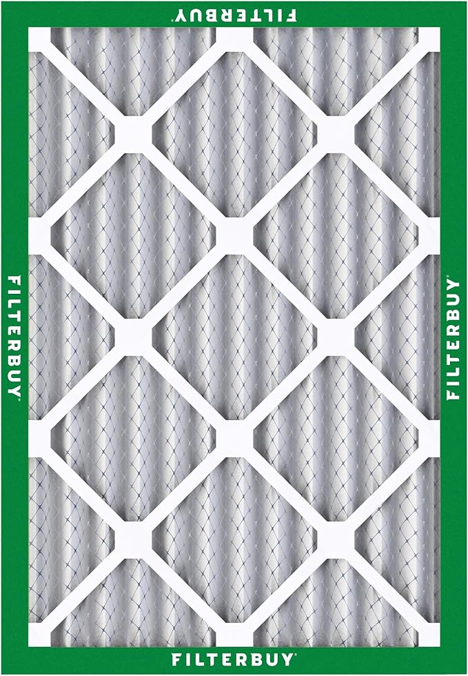Filterbuy 18x24x2 Air Filter MERV 8 Essential Dust & Allergy Defense (2-Pack), Electrostatic Pleated HVAC AC Furnace Filters Replacement, Made in USA (Actual Size: 17.38 x 23.38 x 1.75)
