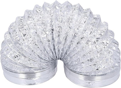 Aluminum Foil Ducting and PVC Dryer Vent Hose with 7 Inch Diameter and 6.56 Foot Length, Flexible HVAC Ventilation Duct with Spiral Steel Wire Support for Kitchens and Greenhouses