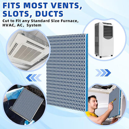 2 Pieces 8D Washable Air Filter Reusable Replacement Air Filter 30 x 20 Inch Cut to Fit Air Conditioner Filters for Air Conditioning HVAC Furnace Vents