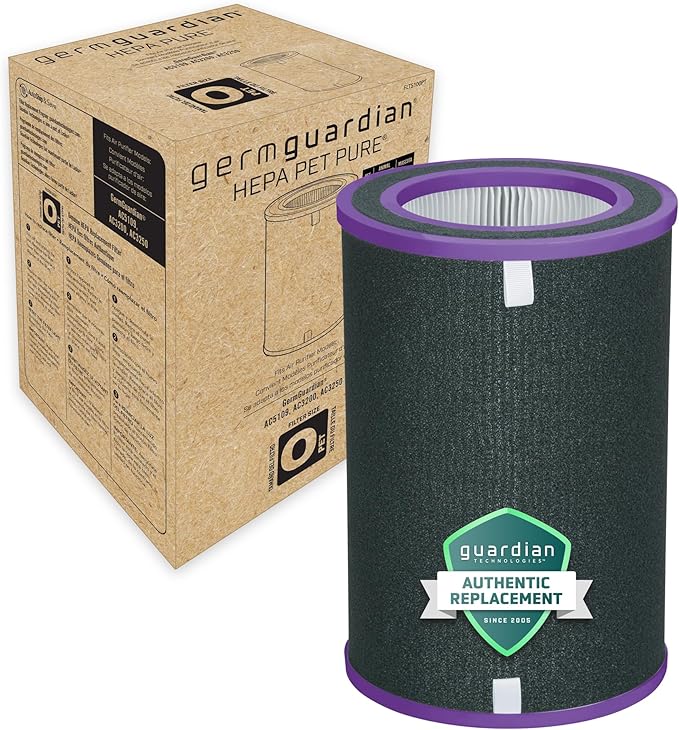 GermGuardian Filter O HEPA Pet Pure Genuine Air Purifier Replacement Filter, Removes 99.97% of Pollutants for AC5109W, AC3200, AC3250 Air Purifiers, Black/Purple, FLT5100PTPC