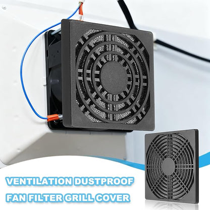 PATIKIL 150mm Fan Filter Grill, 6 Pcs Plastic Ventilation Dustproof Grill Cover Cooling Ventilator with Screws for Industry Workshop Computer Case Refrigerators Air Conditioning, Black